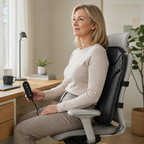 Shiatsu Back Massager for Chair with Heat, Ultra-Slim Design, 10 Nodes and 3 Massage Zones