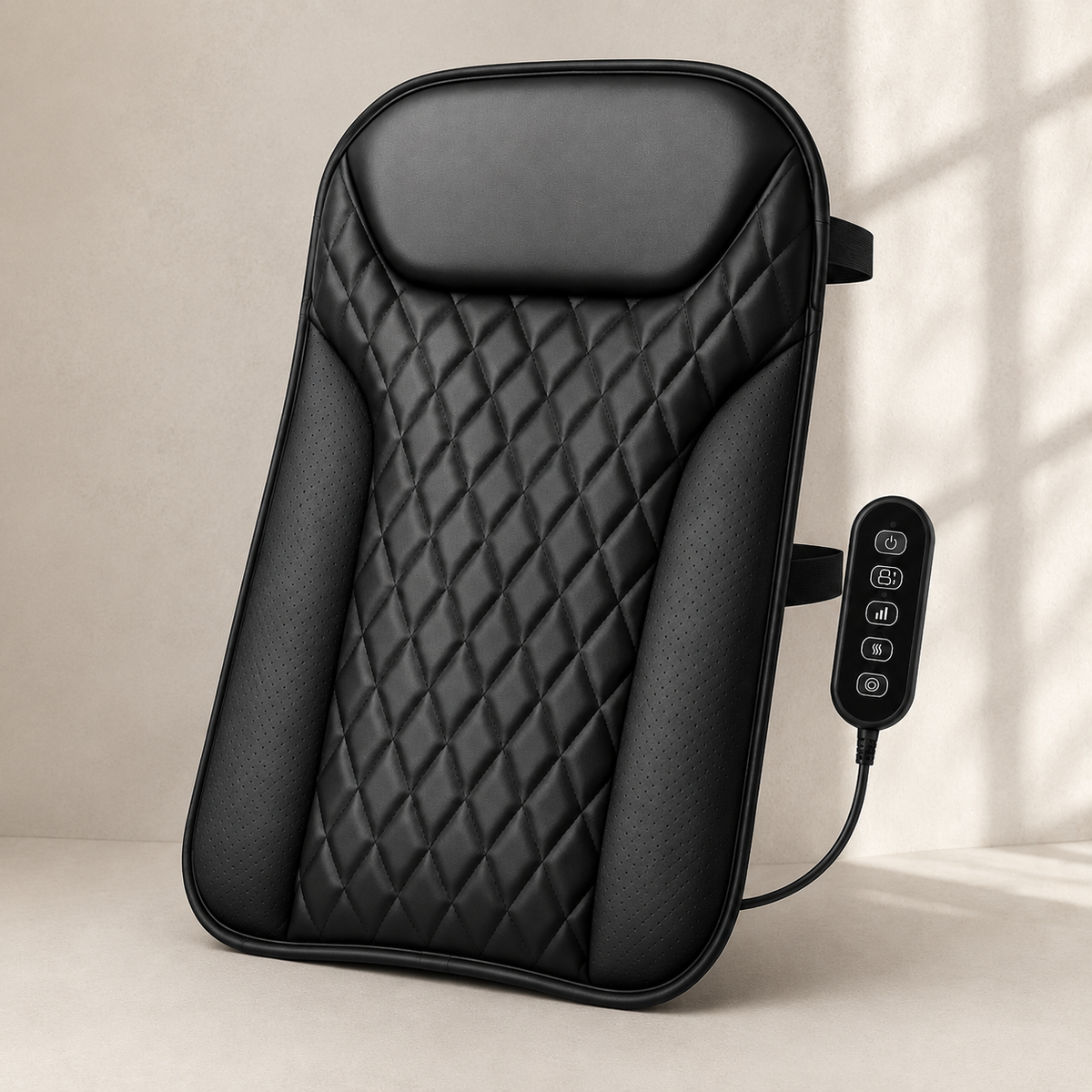 Shiatsu Back Massager for Chair with Heat, Ultra-Slim Design, 10 Nodes and 3 Massage Zones
