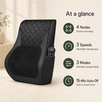 Shiatsu Back Massager with Heat, 4-Node Kneading Massage Pillow for Neck & Shoulders with 3 Speeds & Vibration