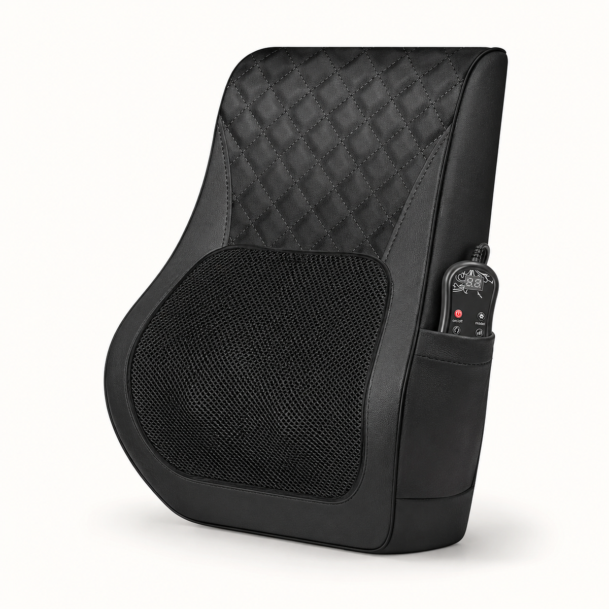Shiatsu Back Massager with Heat, 4-Node Kneading Massage Pillow for Neck & Shoulders with 3 Speeds & Vibration