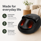 Shiatsu Foot Massager with Heat & Full-Wrap Air Compression, 9 Intensity Levels, 5 Modes, Vibration & Remote Control