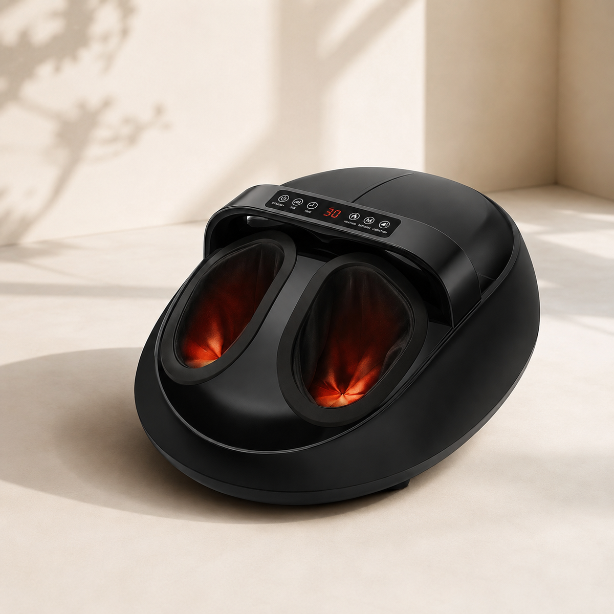 Shiatsu Foot Massager with Heat & Full-Wrap Air Compression, 9 Intensity Levels, 5 Modes, Vibration & Remote Control