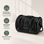 Shiatsu Foot and Calf Massager with Heat, Air Compression, 3 Speeds and Remote Control