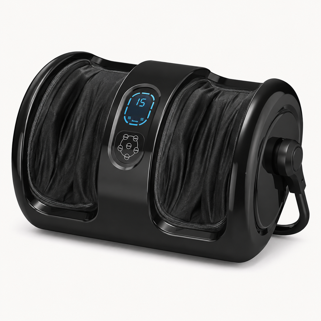 Shiatsu Foot and Calf Massager with Heat, Air Compression, 3 Speeds and Remote Control