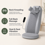 Shiatsu Massage Chair Pad with Heat, Neck Kneading, Full Back Massage & Seat Vibration for Home & Office