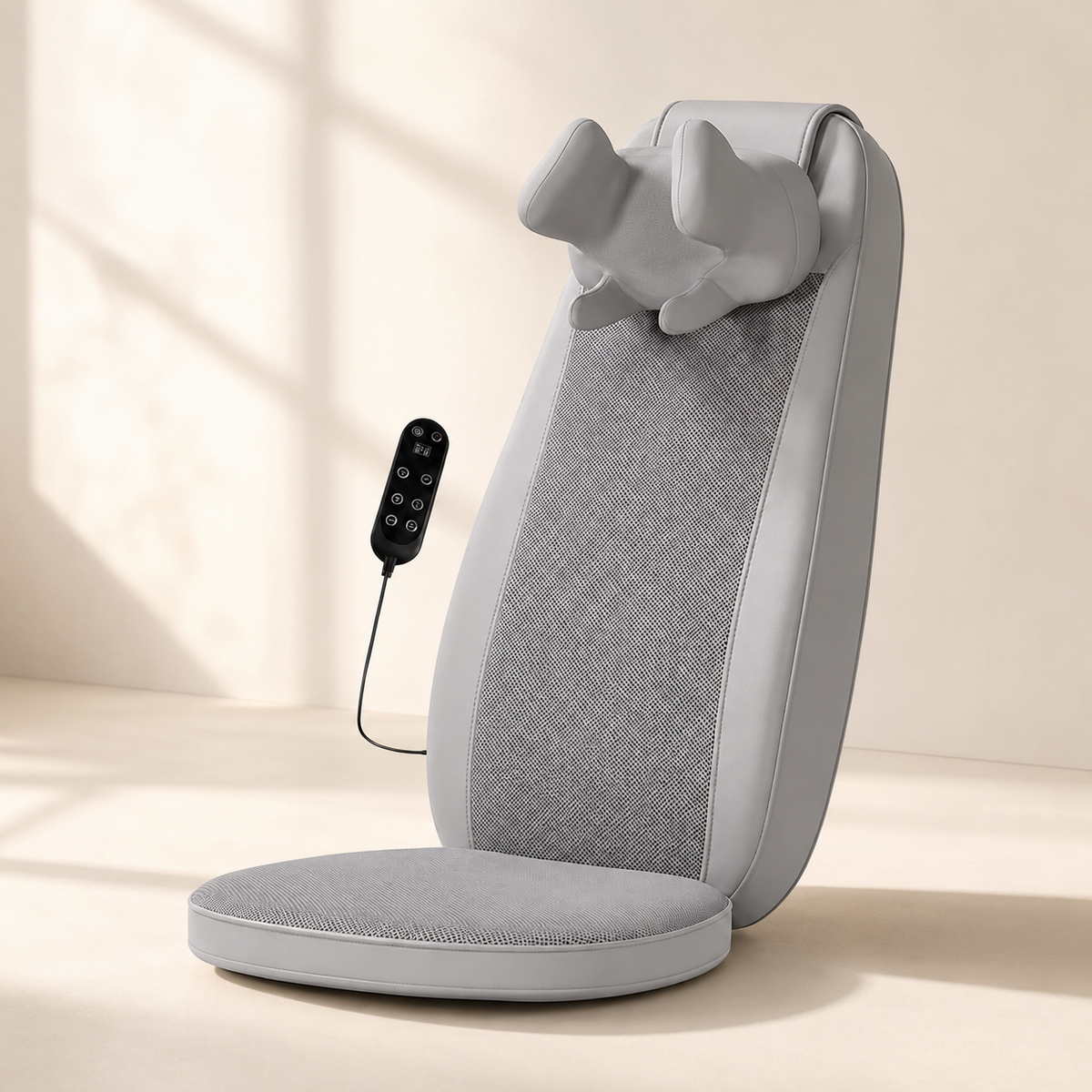 Shiatsu Massage Chair Pad with Heat, Neck Kneading, Full Back Massage & Seat Vibration for Home & Office