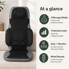 Shiatsu Massage Chair Pad with Heat, Vibration, Remote Control & Forward/Reverse Neck Kneading
