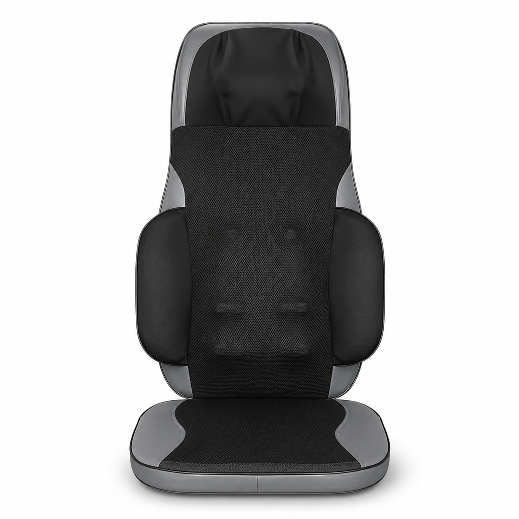 Shiatsu Massage Chair Pad with Heat, Vibration, Remote Control & Forward/Reverse Neck Kneading