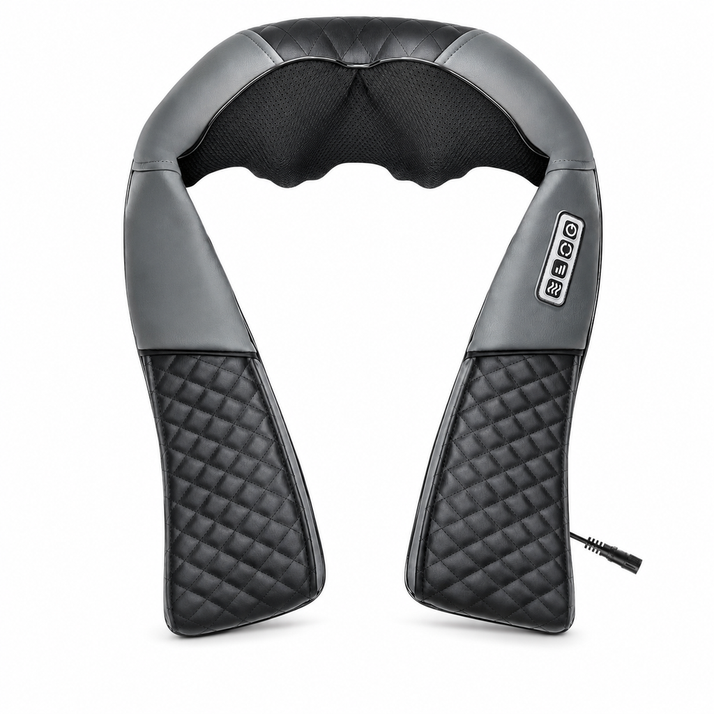 Shiatsu Neck, Shoulder & Back Massager with Heat, 8 Kneading Nodes, 3 Speeds & Auto-Reverse