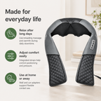 Shiatsu Neck, Shoulder & Back Massager with Heat, 8 Kneading Nodes, 3 Speeds & Auto-Reverse