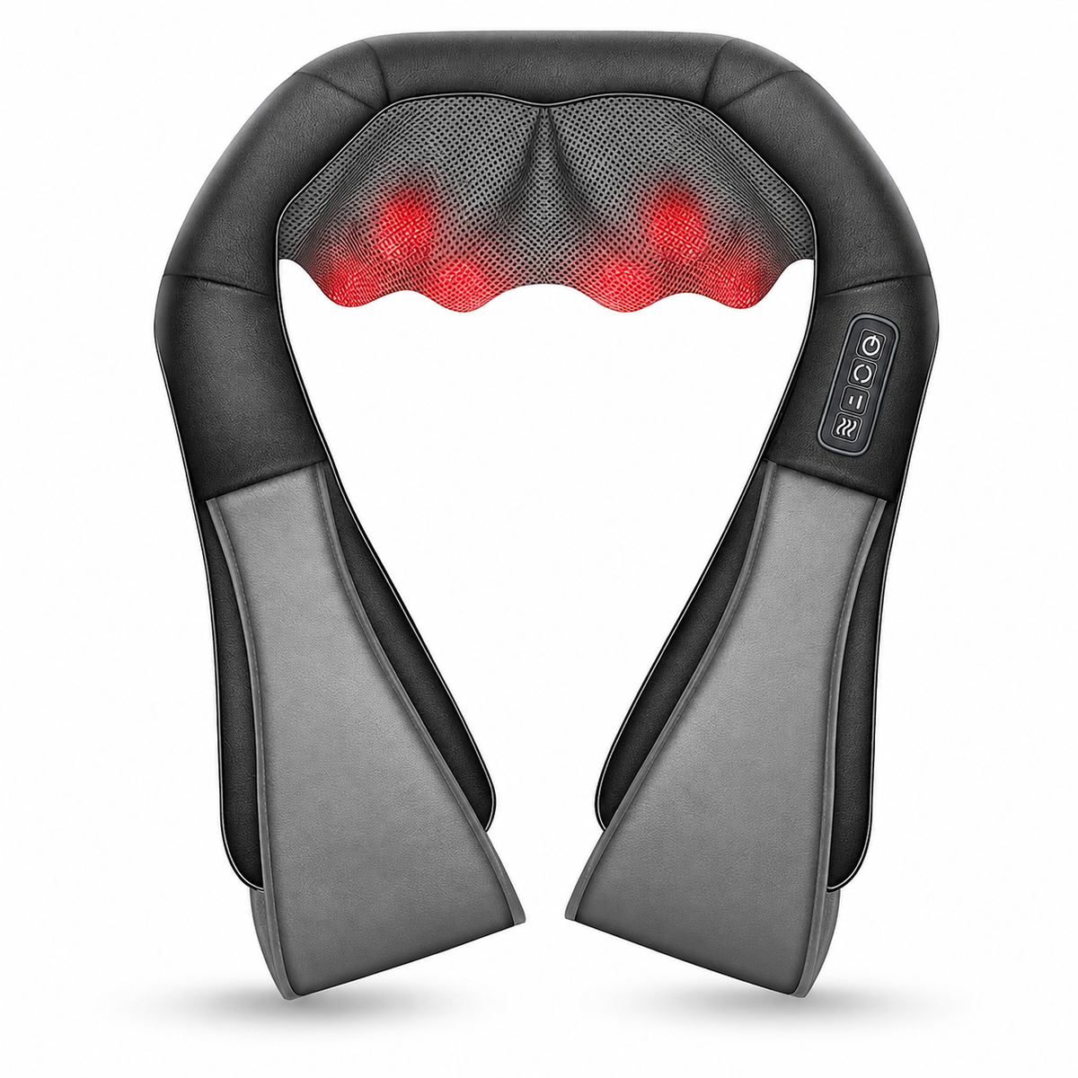 Shiatsu Neck and Shoulder Massager with Heat, 8 Kneading Nodes, 3 Speeds & Auto-Reverse for Home & Car