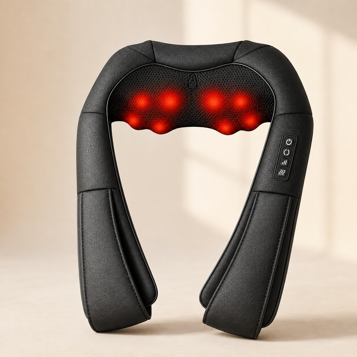 Shiatsu Neck and Shoulder Massager with Heat, 8 Kneading Nodes, 3 Speeds & Auto-Reverse for Home & Car
