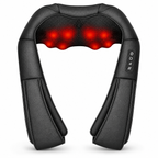 Shiatsu Neck and Shoulder Massager with Heat, 8 Kneading Nodes, 3 Speeds & Auto-Reverse for Home & Car
