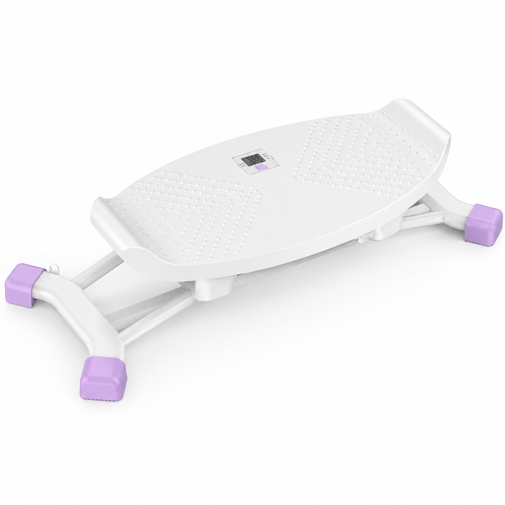 Slide Stepper Balance Board with Resistance Bands, LCD Monitor & 300 lb Capacity for Low-Impact Home Cardio