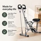 Squat Assist Machine with 4 Resistance Bands, Foldable Glute & Leg Trainer, 330 lb Capacity