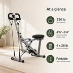 Squat Assist Machine with 4 Resistance Bands, Foldable Glute & Leg Trainer, 330 lb Capacity