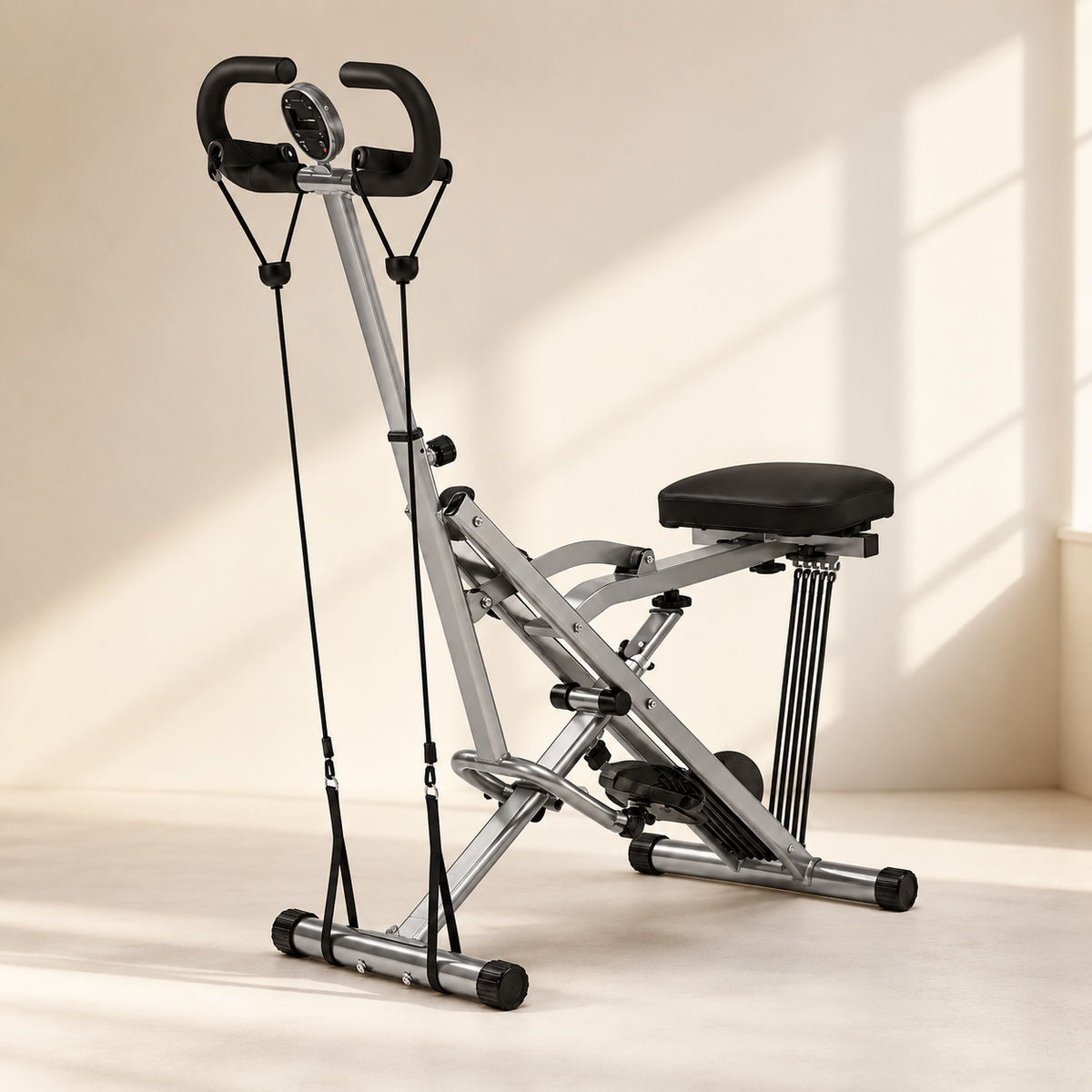 Squat Assist Machine with 4 Resistance Bands, Foldable Glute & Leg Trainer, 330 lb Capacity