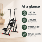 Stair Stepper with 3-Level Resistance & Adjustable Incline, Quiet 350 lb Home Cardio Climber with LCD Display