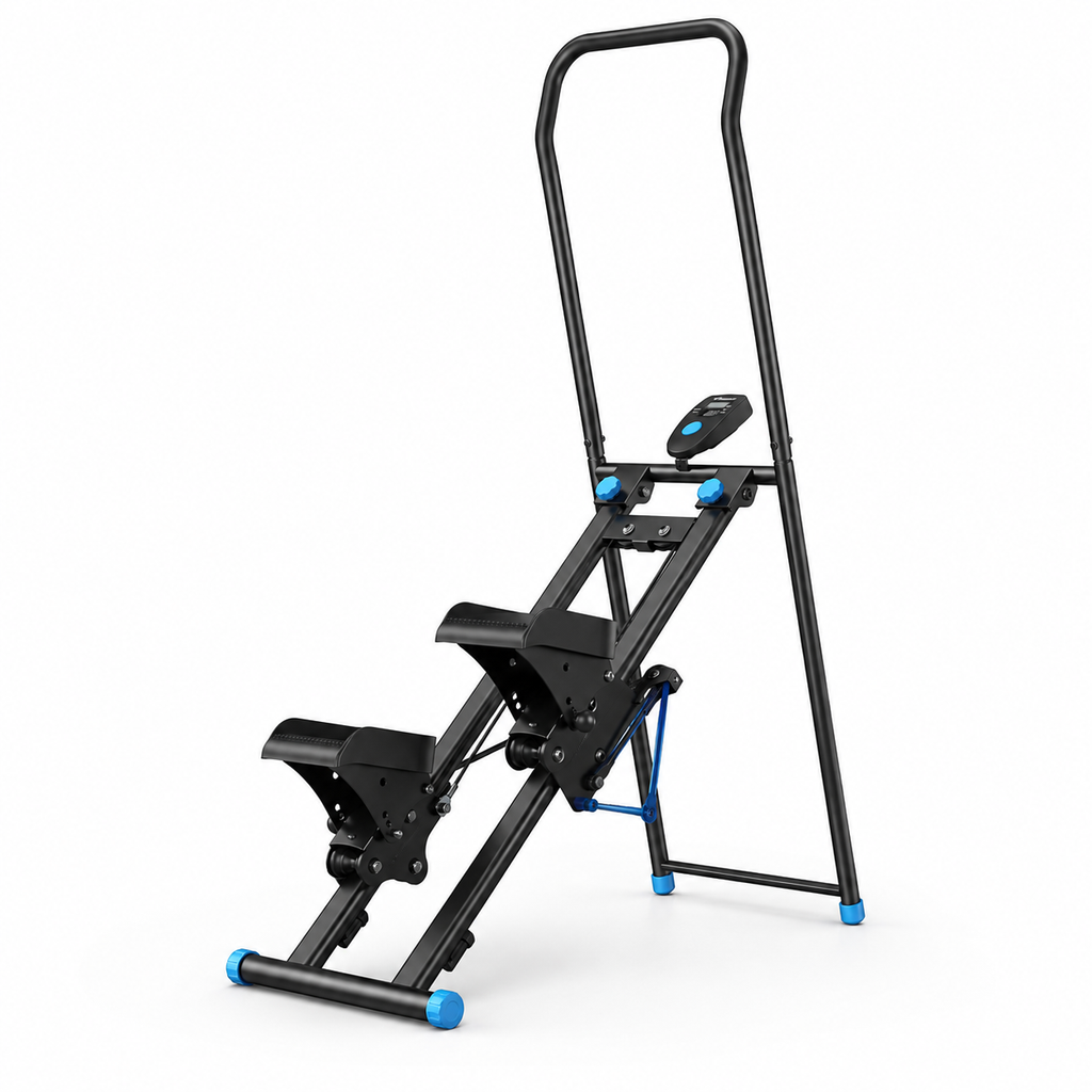 Stair Stepper with Handlebar, 3 Incline Angles & Adjustable Resistance, Foldable Vertical Climber with LCD, 300 lb Capacity
