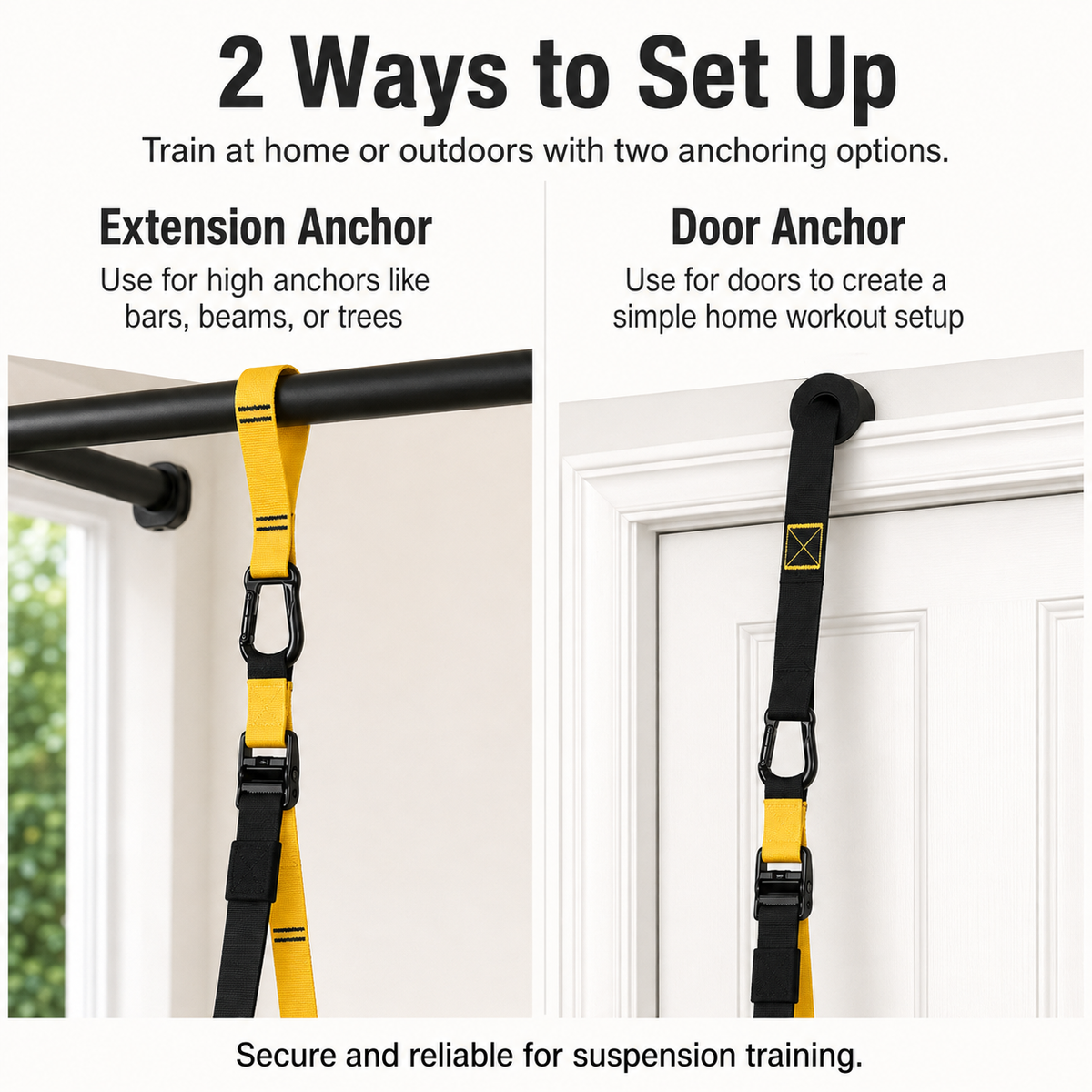 Suspension Trainer Straps with Handles, Door Anchor & Adjustable Length for Full-Body Workouts