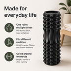 Textured Foam Roller with Contoured Center, 17.7-Inch EVA Massage Roller for Yoga, Pilates & Fitness