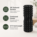 Textured Foam Roller with Contoured Center, 17.7-Inch EVA Massage Roller for Yoga, Pilates & Fitness