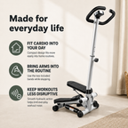 Twist Stepper with Adjustable Handlebar, Resistance Bands, Dual Hydraulic Cylinders and LCD Monitor