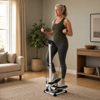 Twist Stepper with Adjustable Handlebar, Resistance Bands, Dual Hydraulic Cylinders and LCD Monitor