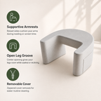 U-Shaped Memory Foam Reading Pillow with Armrests, Lap Desk Surface, Leg Groove & Removable Washable Cover