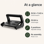 Under Desk Footrest with 5-Level Adjustable Height, Textured Platform & Anti-Slip Feet for Office and Home