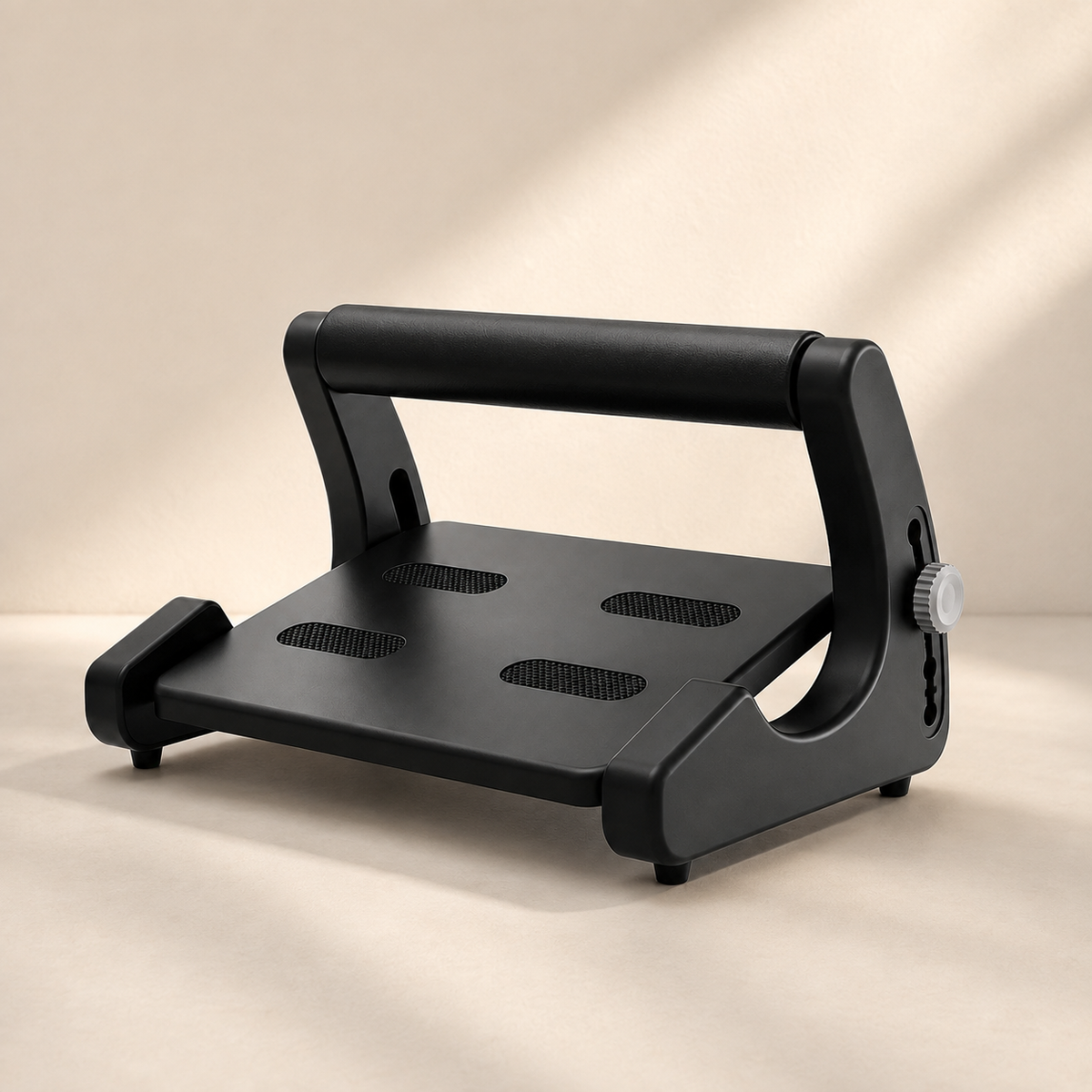 Under Desk Footrest with 5-Level Adjustable Height, Textured Platform & Anti-Slip Feet for Office and Home