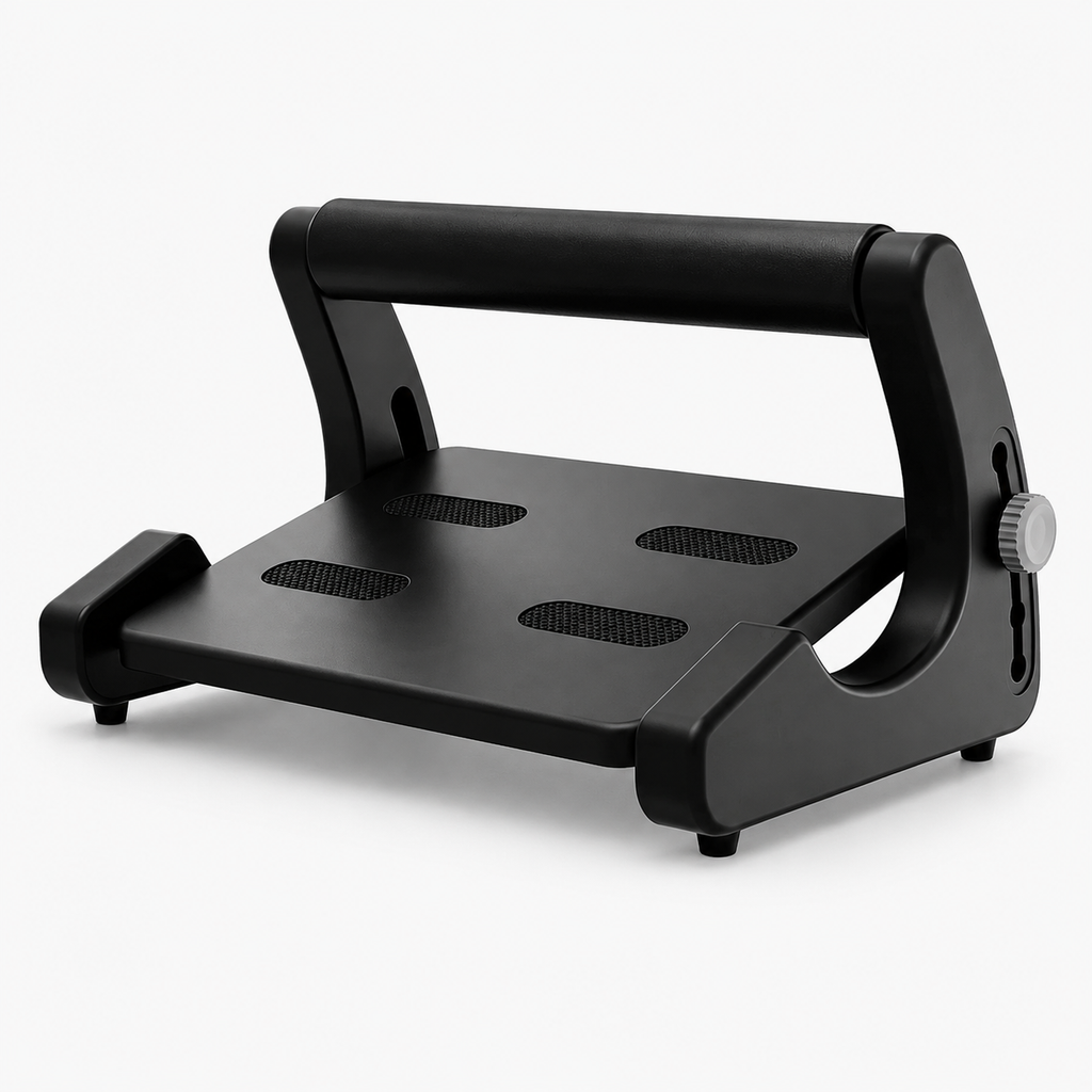 Under Desk Footrest with 5-Level Adjustable Height, Textured Platform & Anti-Slip Feet for Office and Home