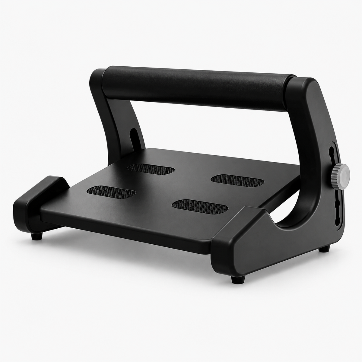 Under Desk Footrest with 5-Level Adjustable Height, Textured Platform & Anti-Slip Feet for Office and Home