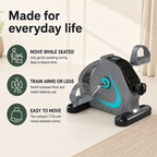 Under Desk Pedal Exerciser with Adjustable Resistance, LCD Monitor and Arm & Leg Use