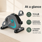 Under Desk Pedal Exerciser with Adjustable Resistance, LCD Monitor and Arm & Leg Use