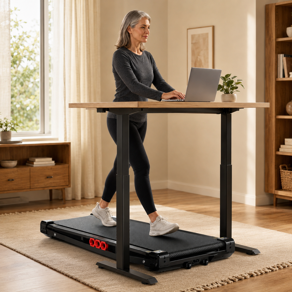 Under Desk Walking Pad Treadmill with 8-Level Vibration, 5% Manual Incline, 2.5 HP Brushless Motor and Remote Control