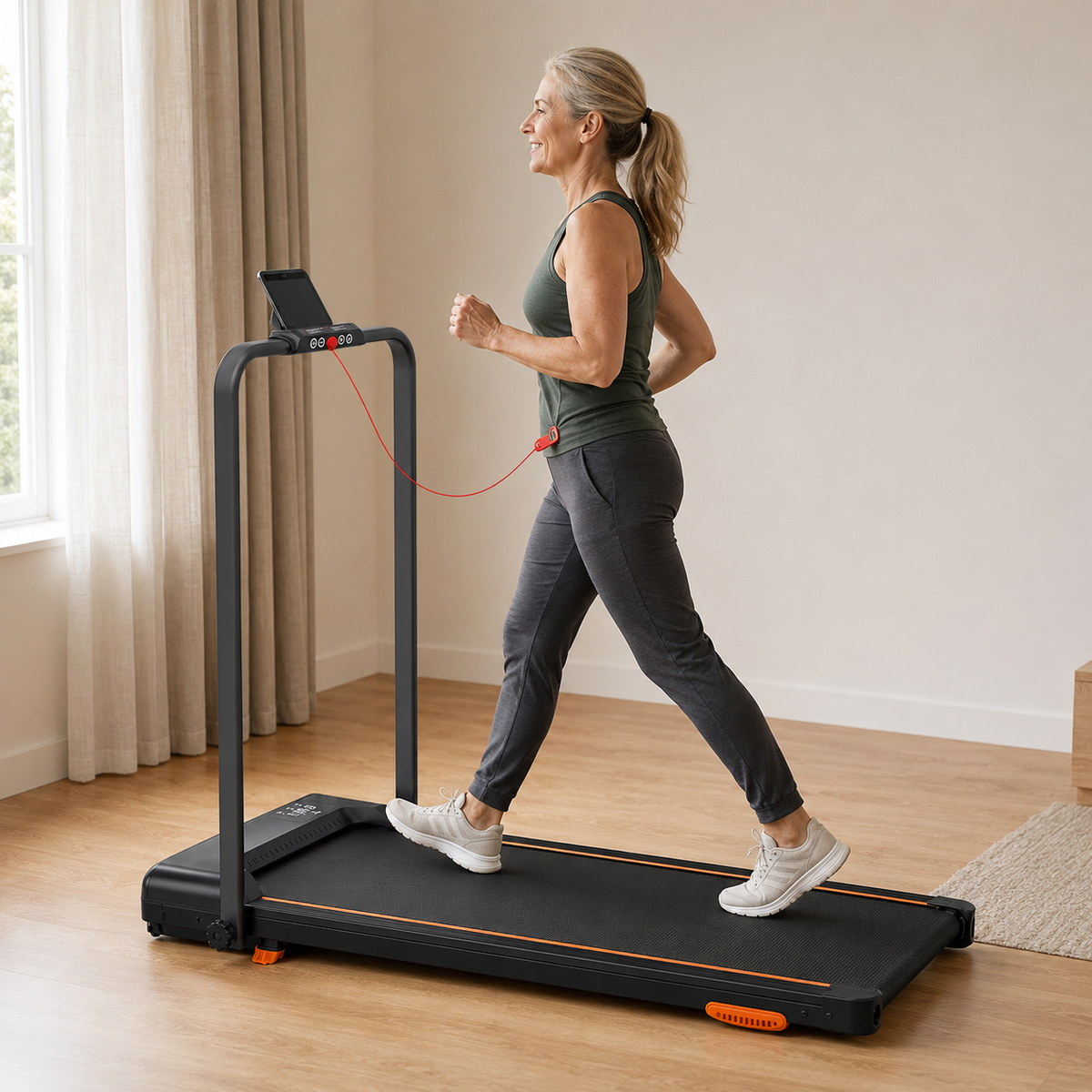 Under Desk Walking Pad Treadmill with Foldable Handlebar, 12% Incline, 3.0 HP Motor, 0.6–8 MPH Speed and 330 lb Capacity