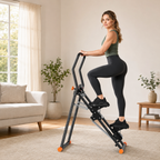 Vertical Stair Stepper with 3-Level Spring Resistance, Foldable Stair Climber with LCD Monitor, 330 lb Capacity