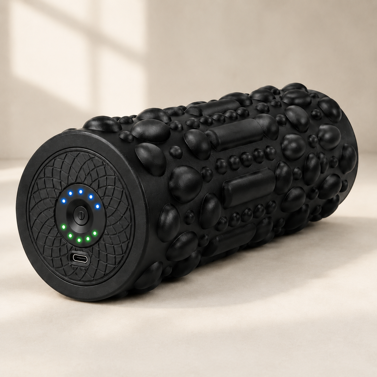 Vibrating Foam Roller with 5 Intensity Levels, Textured Massage Surface and Rechargeable Design