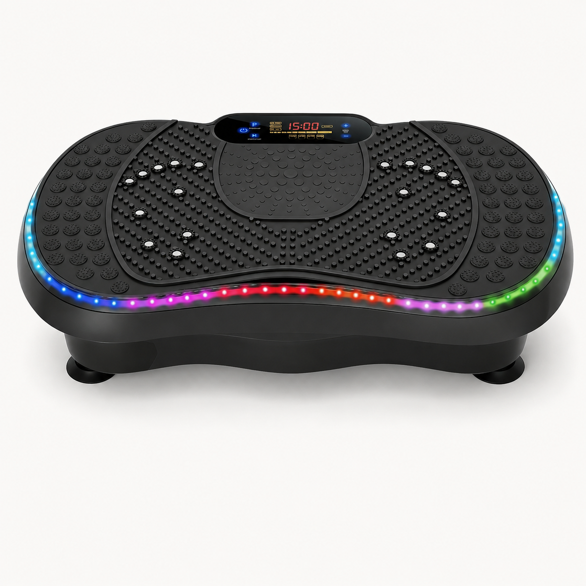 Vibration Plate Exercise Machine with 200 Speeds, 10 Modes, Bluetooth Audio, LED Lights and Resistance Bands
