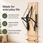 Wall-Mounted Pilates Springboard with 5-Position Adjustable Bar, Resistance Springs & Wooden Exercise Bars