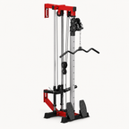 Wall-Mounted Plate-Loaded Cable Machine with 17 Adjustable Positions, Dual Pulleys and Removable Row Footplates