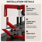 Wall-Mounted Plate-Loaded Cable Machine with 17 Adjustable Positions, Dual Pulleys and Removable Row Footplates