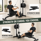 Wall-Mounted Plate-Loaded Lat Pulldown & Rowing Cable Machine with 1:1 Resistance, 16 Pulley Heights & Sliding Seat