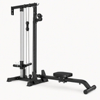 Wall-Mounted Plate-Loaded Lat Pulldown & Rowing Cable Machine with 1:1 Resistance, 16 Pulley Heights & Sliding Seat