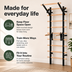 Wall-Mounted Stall Bars Swedish Ladder Home Gym with Adjustable Pull-Up Bar, Dip Bars & 286 lb Capacity