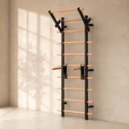 Wall-Mounted Stall Bars Swedish Ladder Home Gym with Adjustable Pull-Up Bar, Dip Bars & 286 lb Capacity