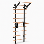 Wall-Mounted Stall Bars Swedish Ladder Home Gym with Adjustable Pull-Up Bar, Dip Bars & 286 lb Capacity