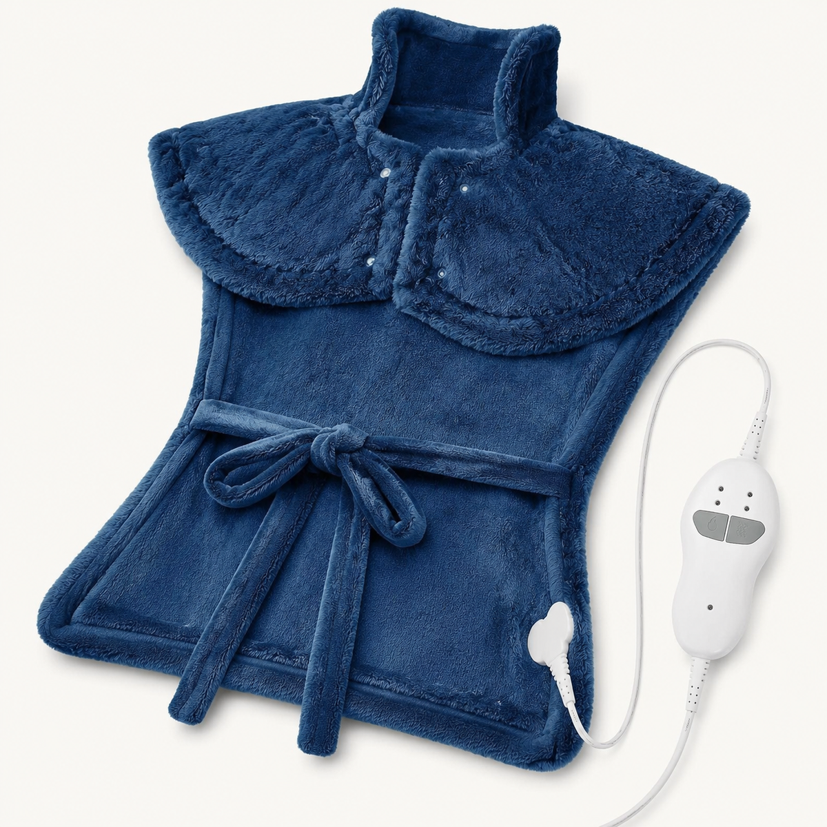Weighted Heating Pad for Neck, Shoulders and Back with Vibration Massage, 2 Heat Settings and 4 Modes