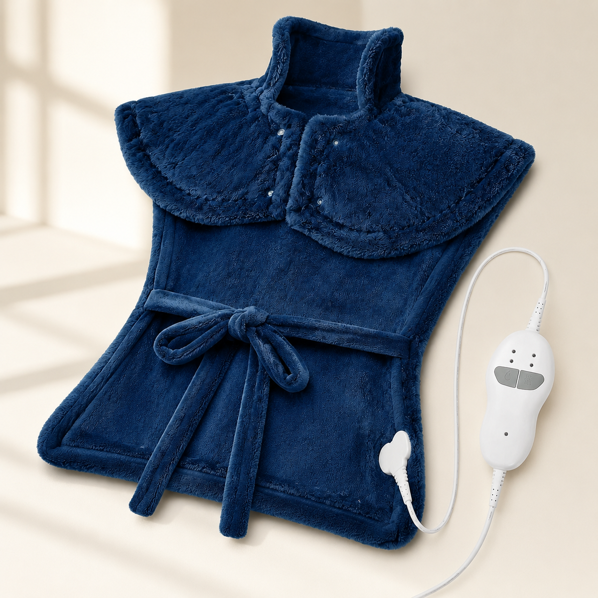 Weighted Heating Pad for Neck, Shoulders and Back with Vibration Massage, 2 Heat Settings and 4 Modes
